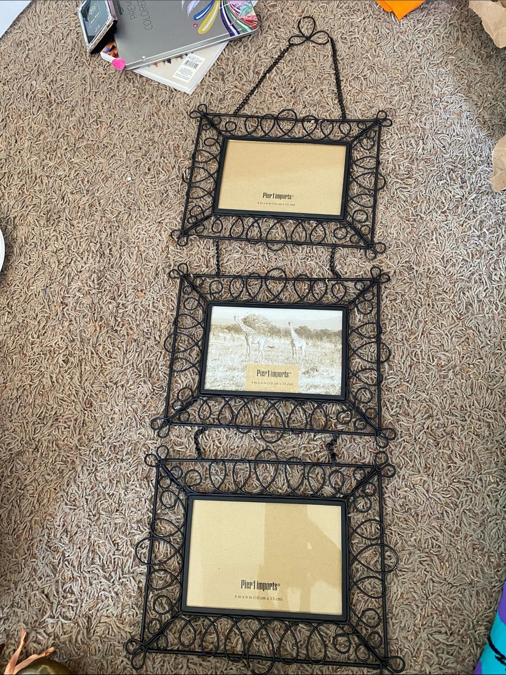 Pier 1 Black Three-Tier Decorative Hanging Frame  (4x6)